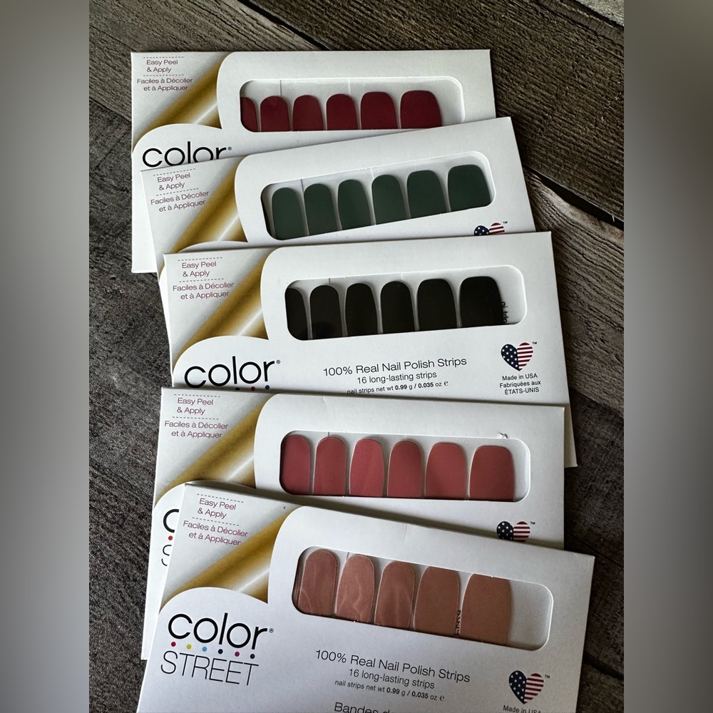 Color street lot Munich mulberry , she’s a trooper, midnight in Manhattan